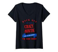Mujer Divertidas Camisetas Crazy Aunt I've Got A Crazy Auntie Camiseta Cuello V
