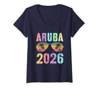 Mujer Divertidas Vacaciones en Aruba 2026, Las Mejores Vacaciones de la Historia, Que Coinciden con su Mejor Amiga, mamá Camiseta Cuello V