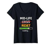 Mujer Divertido 40 cumpleaños de Midlife Reset Loading Bar Camiseta Cuello V