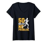 Mujer Divertido: 50 Millas, no Hay Problema en Decir Ultra Runner Camiseta Cuello V