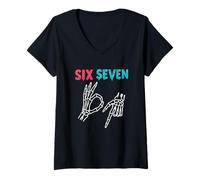 Mujer Divertido 67 Ice Cream Drip Meme Six Seven Gen Alpha Slang Camiseta Cuello V