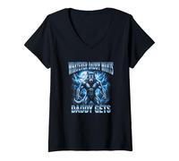 Mujer Divertido Alfa Lobo Meme Parpadea Si Me Quieres Bootleg Camiseta Cuello V