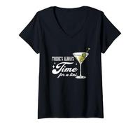 Mujer Divertido Amante de los cócteles Martini Siempre Hay Tiempo para un Tini Camiseta Cuello V