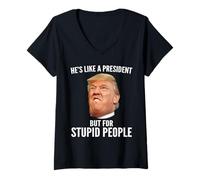 Mujer Divertido Anti Donald Trump Camiseta Cuello V