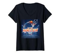 Mujer Divertido Baloncesto Que Comience La Locura Camiseta Cuello V