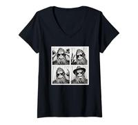 Mujer Divertido Bigfoot In A Photo Booth Cryptid Enthusiast Gift Camiseta Cuello V