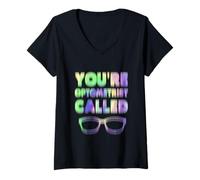 Mujer Divertido Borroso Eres Optometrista Llamado Gafas Broma Camiseta Cuello V