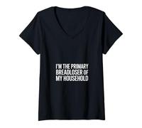 Mujer Divertido Breadloser Primario De Mi Hogar Dicho Camiseta Cuello V