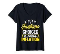 Mujer Divertido broma de inflación Mi falta de opciones de moda Humor Camiseta Cuello V