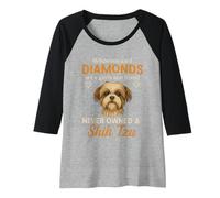 Mujer Divertido cachorro de Shih Tzu, mejor amiga de las niñas, amante de los perros Camiseta Manga Raglan