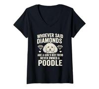 Mujer Divertido caniche, mejor amiga de las niñas, amante de los perros, dueña de mascotas Camiseta Cuello V
