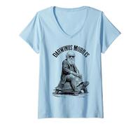 Mujer Divertido Charles Darwin Tortuga Darwinus Mobilis Evolución Camiseta Cuello V