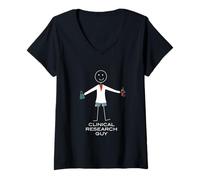 Mujer Divertido Chico de investigación clínica para Hombres, Science Camiseta Cuello V