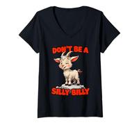 Mujer Divertido chiste de cabra, oveja, cordero, animal Camiseta Cuello V