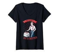 Mujer Divertido Chiste humorístico de Milk Man I Los lecheros lo Hacen Mejor Camiseta Cuello V