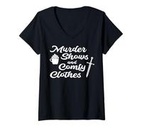 Mujer Divertido Cinéfilo Historias de Detectives Policíaca Novela Camiseta Cuello V