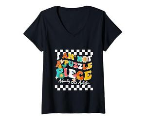 Mujer Divertido Conocimiento del Autismo Autista, no Soy una Pieza del Rompecabezas Camiseta Cuello V