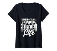 Mujer Divertido corredor jubilado Maratón Jubilación Running Camiseta Cuello V