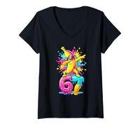 Mujer Divertido Dabbing Banana 67 Goteo, Béisbol Drip Six Seven Broma Camiseta Cuello V