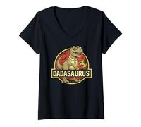 Mujer Divertido Dadasaurus Dinosaurio Papá Paternidad Meme Camiseta Cuello V