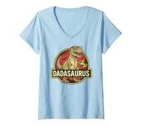 Mujer Divertido Dadasaurus Dinosaurio Papá Paternidad Meme Camiseta Cuello V