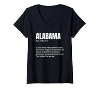 Mujer Divertido Definición de fútbol Americano de The State Alabama College Camiseta Cuello V