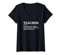 Mujer Divertido Definición de Maestro Aula Educador Escuela Facultad Camiseta Cuello V