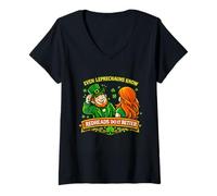 Mujer Divertido Día de San Patricio Pelirroja Divertido Jengibre Humor Irlandés Camiseta Cuello V