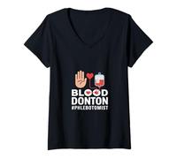Mujer Divertido Dicho de donación de Sangre flebotomista Camiseta Cuello V
