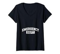 Mujer Divertido Dicho del Departamento de Emergencias sobre Varsity Athletic Camiseta Cuello V