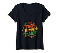 Mujer Divertido Dicho Pequeño Domador Humano Circo Diversión Camiseta Cuello V