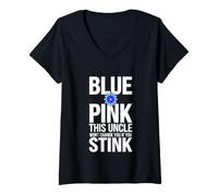 Mujer Divertido Dicho Rosa This Uncle Wont Change You If You Stink Camiseta Cuello V