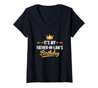 Mujer Divertido Diciendo Que es mi Padre leyes cumpleaños Camiseta Cuello V