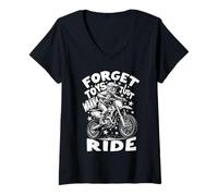 Mujer Divertido Dirt Bike Olvídate de los Juguetes Just Wanna Ride Camiseta Cuello V