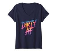 Mujer Divertido Dirty AF Mud Run Queen Mudding Princess My Muddy Squad Camiseta Cuello V