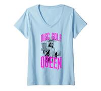 Mujer Divertido Disco de Golf Reina gótica Estatua de la Libertad Esqueleto Camiseta Cuello V