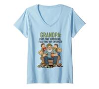 Mujer Divertido diseño de Abuelo Regalo para papá, papá, Abuelo, Hombres Camiseta Cuello V
