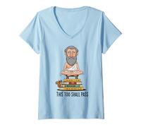 Mujer Divertido diseño de filosofía con Cita estoica, Regalo para Hombres, Mujeres y niños Camiseta Cuello V