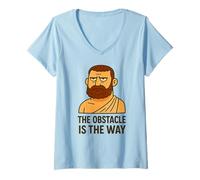 Mujer Divertido diseño de filosofía con Cita estoica, Regalo para Hombres, Mujeres y niños Camiseta Cuello V