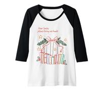 Mujer Divertido diseño de Lectura navideña de Dear Santa Bring Me Books Camiseta Manga Raglan