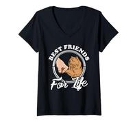 Mujer Divertido diseño de perro Chow Chow, amante del chow chow Camiseta Cuello V