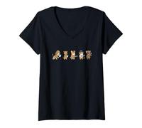 Mujer Divertido diseño de Perro Detective escuadrón de Detectives Kawaii Misterioso Camiseta Cuello V