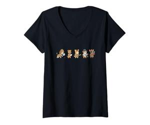 Mujer Divertido diseño de Perro Detective escuadrón de Detectives Kawaii Misterioso Camiseta Cuello V