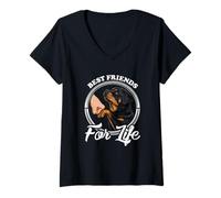 Mujer Divertido diseño de Perro Rottweiler Best Friends Rottweiler Lover Camiseta Cuello V