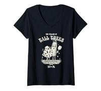 Mujer Divertido diseño de pickleball de The Village of Tall Trees TV FL Camiseta Cuello V