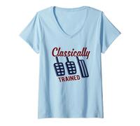 Mujer Divertido diseño de transmisión Manual de Entrenamiento clásico Camiseta Cuello V