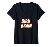 Mujer Divertido Disfraz de Cerebro de pájaro para niños y niñas Camiseta Cuello V