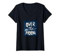 Mujer Divertido Disfraz de discurso sobre la Luna para niños y niñas Camiseta Cuello V