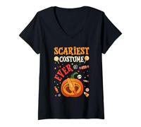 Mujer Divertido Disfraz de Fiesta de Halloween más Aterrador Prueba de Embarazo para bebé Camiseta Cuello V