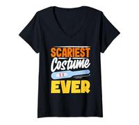 Mujer Divertido Disfraz de Halloween más Aterrador Prueba de Embarazo bebé Camiseta Cuello V